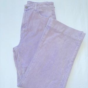 Shein Purple Flap Pocket Back Wide Cord Pants